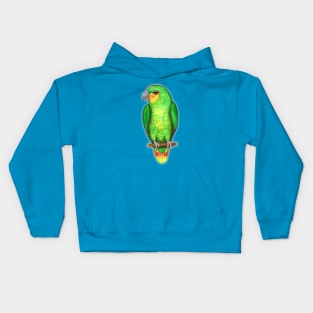 Orange winged amazon parrot Kids Hoodie